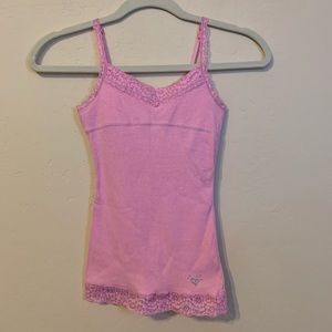 3/$9 • Justice Pink Lace Cami w/ Shelf Bra Sz 8